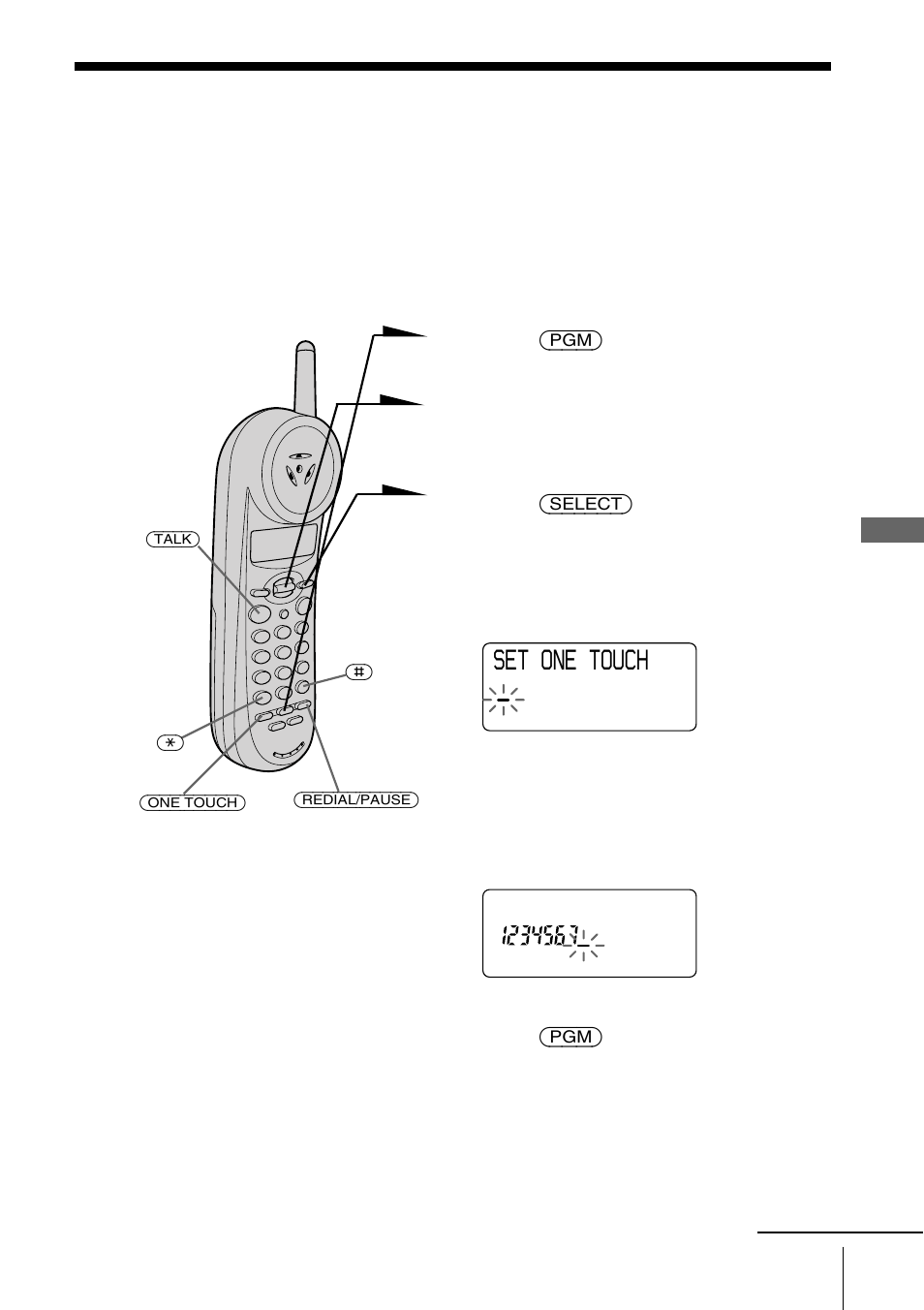 Telephone features, One-touch dialing, Storing phone number | Sony spp-n1025 User Manual | Page 23 / 60