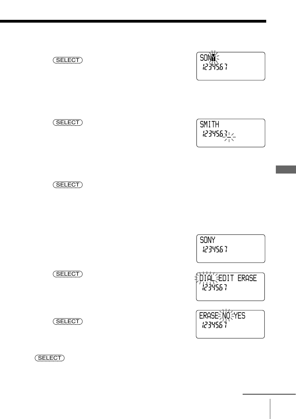 Erasing a memory location | Sony spp-n1025 User Manual | Page 29 / 60