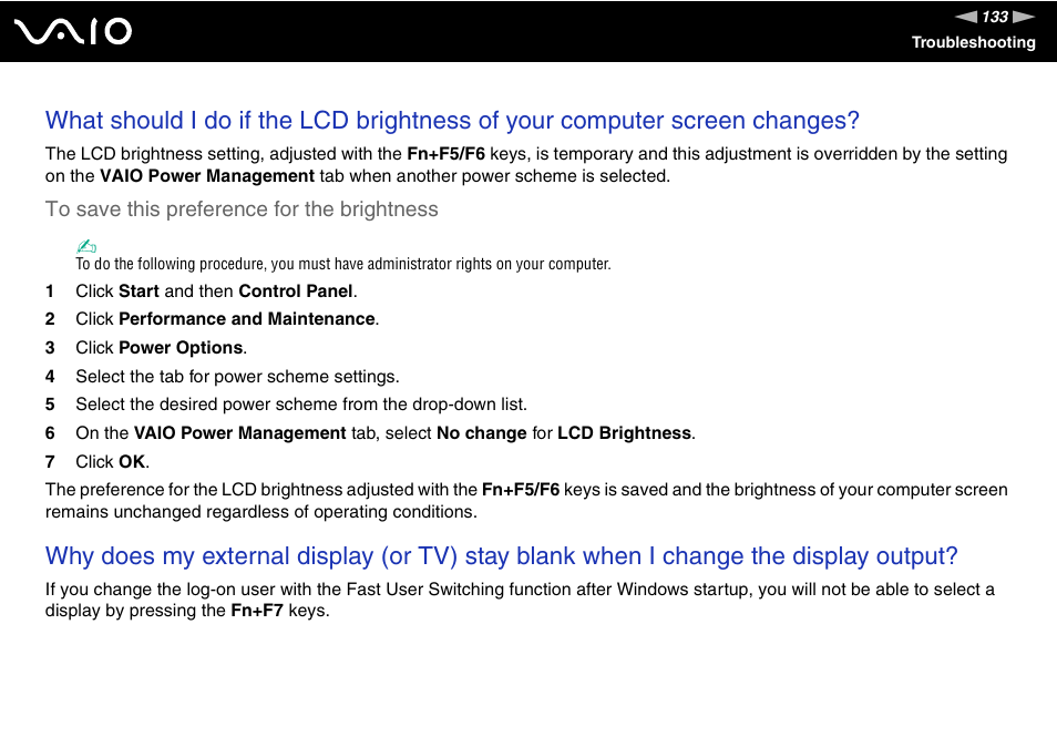 Sony VGN-FS Series User Manual | Page 133 / 150