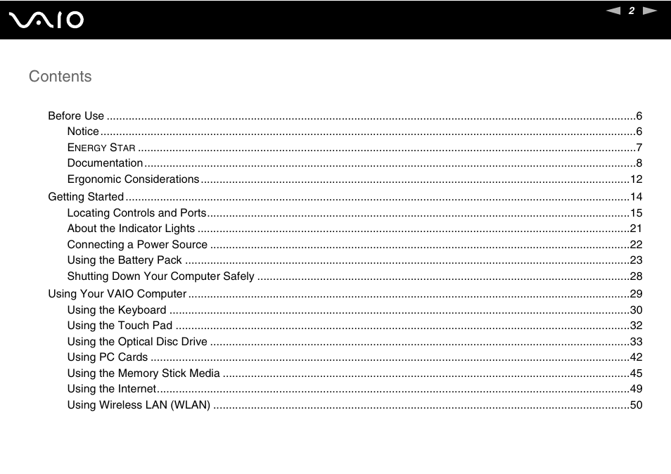 Sony VGN-FS Series User Manual | Page 2 / 150