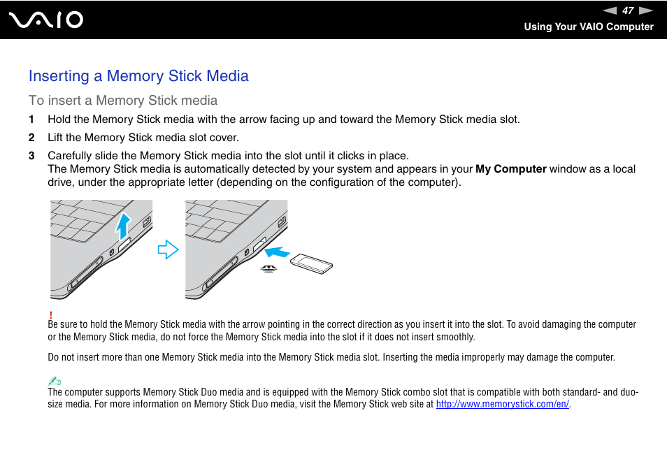 Sony VGN-FS Series User Manual | Page 47 / 150