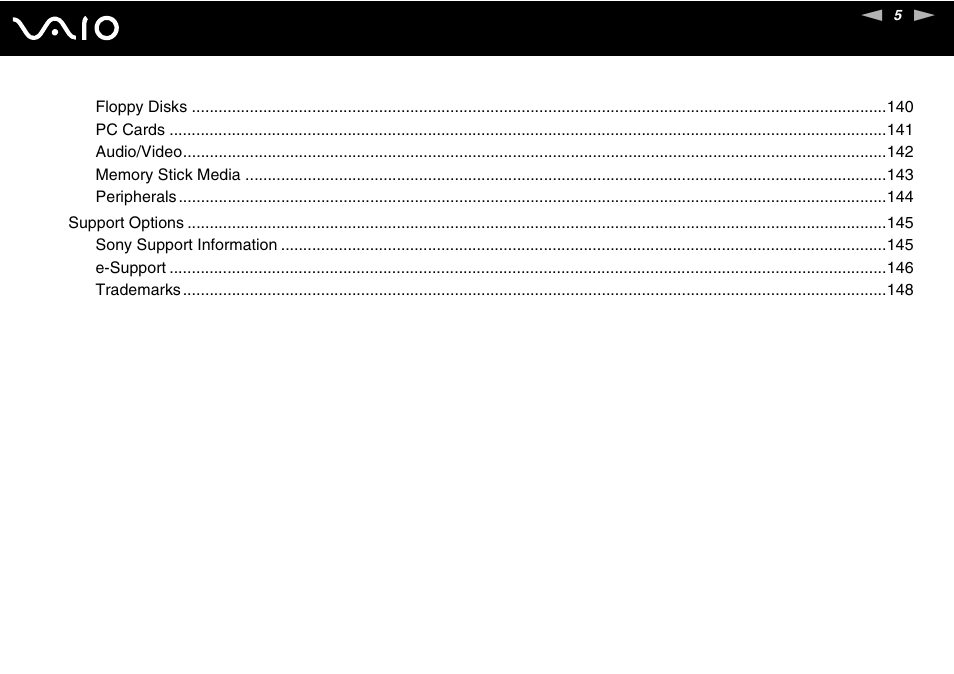 Sony VGN-FS Series User Manual | Page 5 / 150