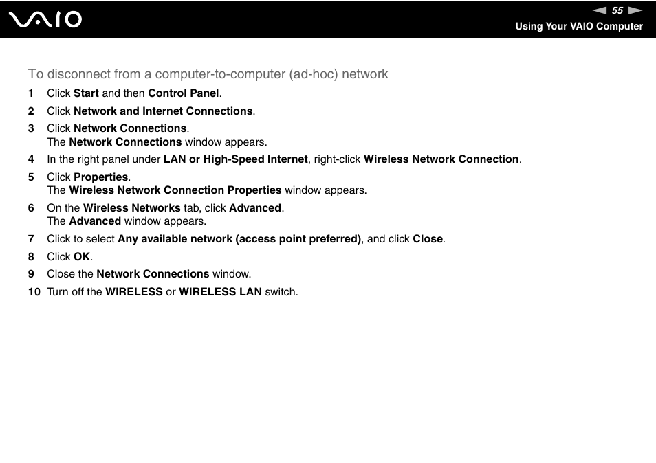 Sony VGN-FS Series User Manual | Page 55 / 150