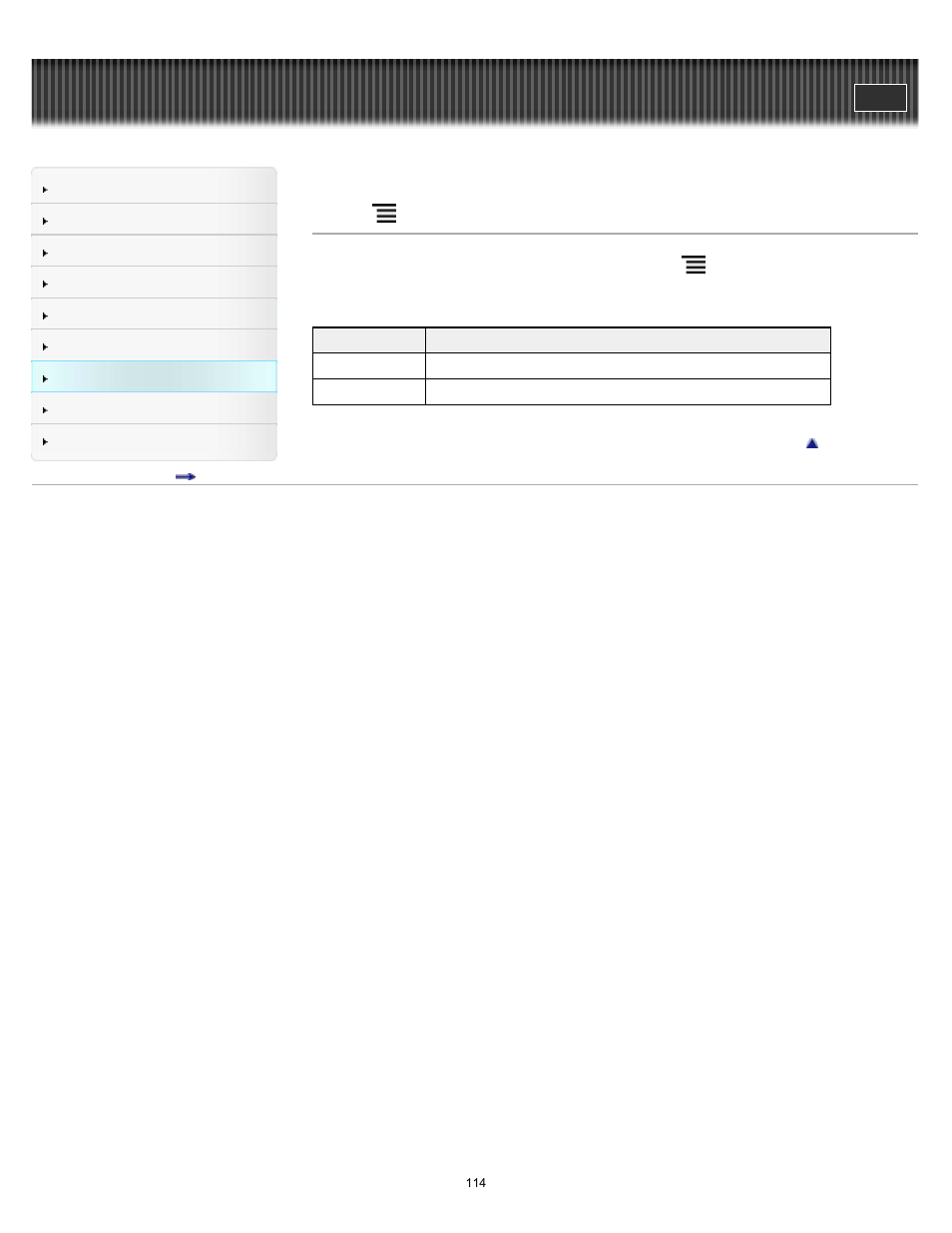 Using (menu) items | Sony PRS-T1 User Manual | Page 114 / 160