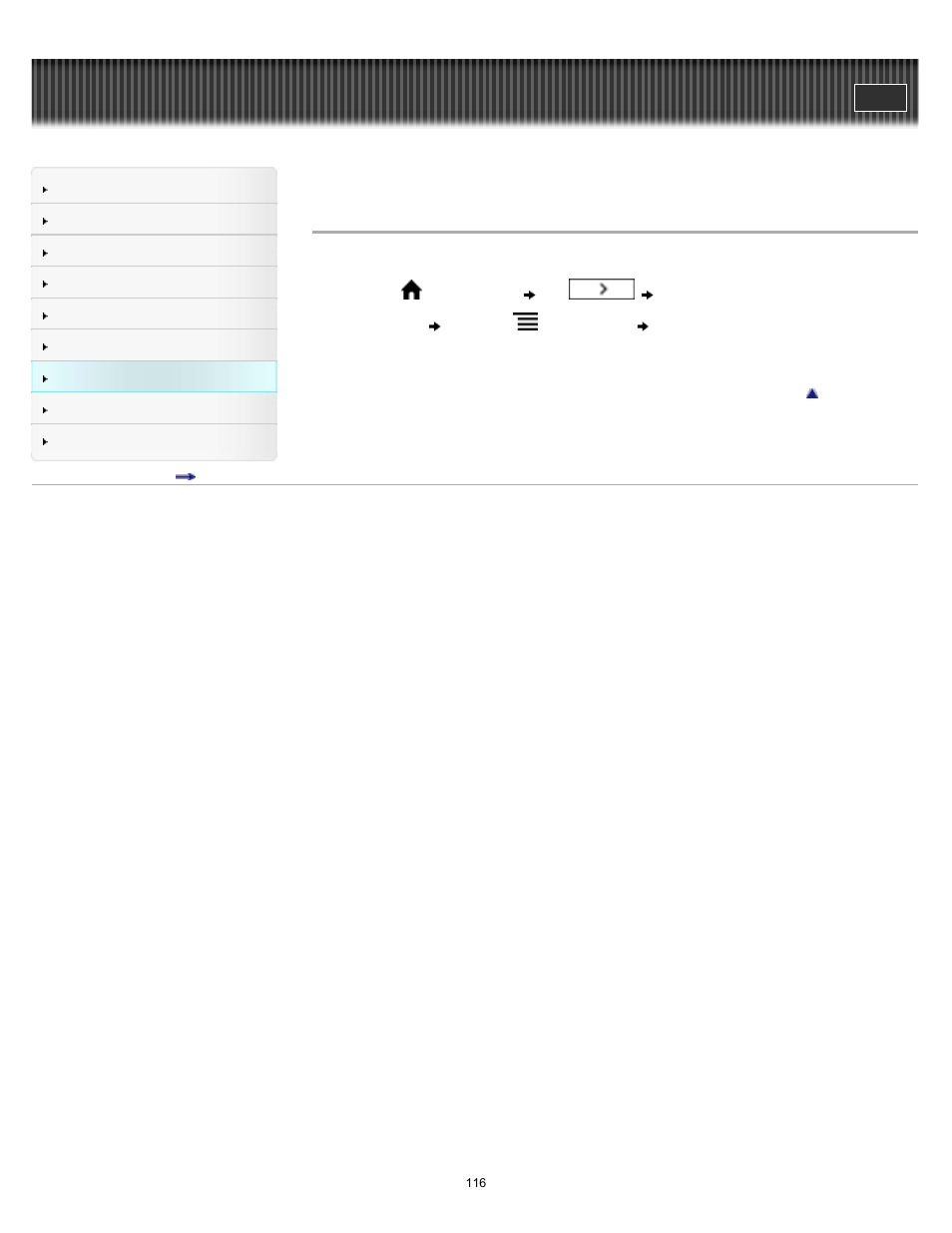 Changing the orientation | Sony PRS-T1 User Manual | Page 116 / 160