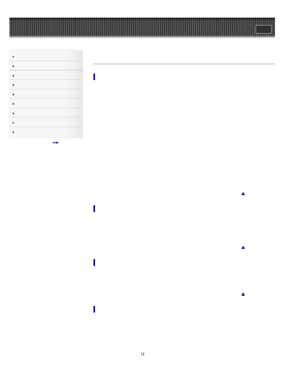 Contents list | Sony PRS-T1 User Manual | Page 12 / 160