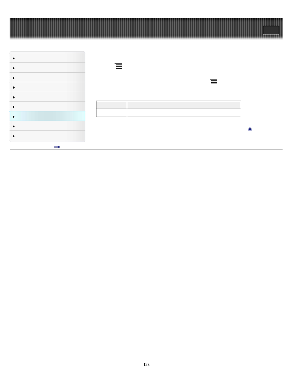 Using (menu) items | Sony PRS-T1 User Manual | Page 123 / 160