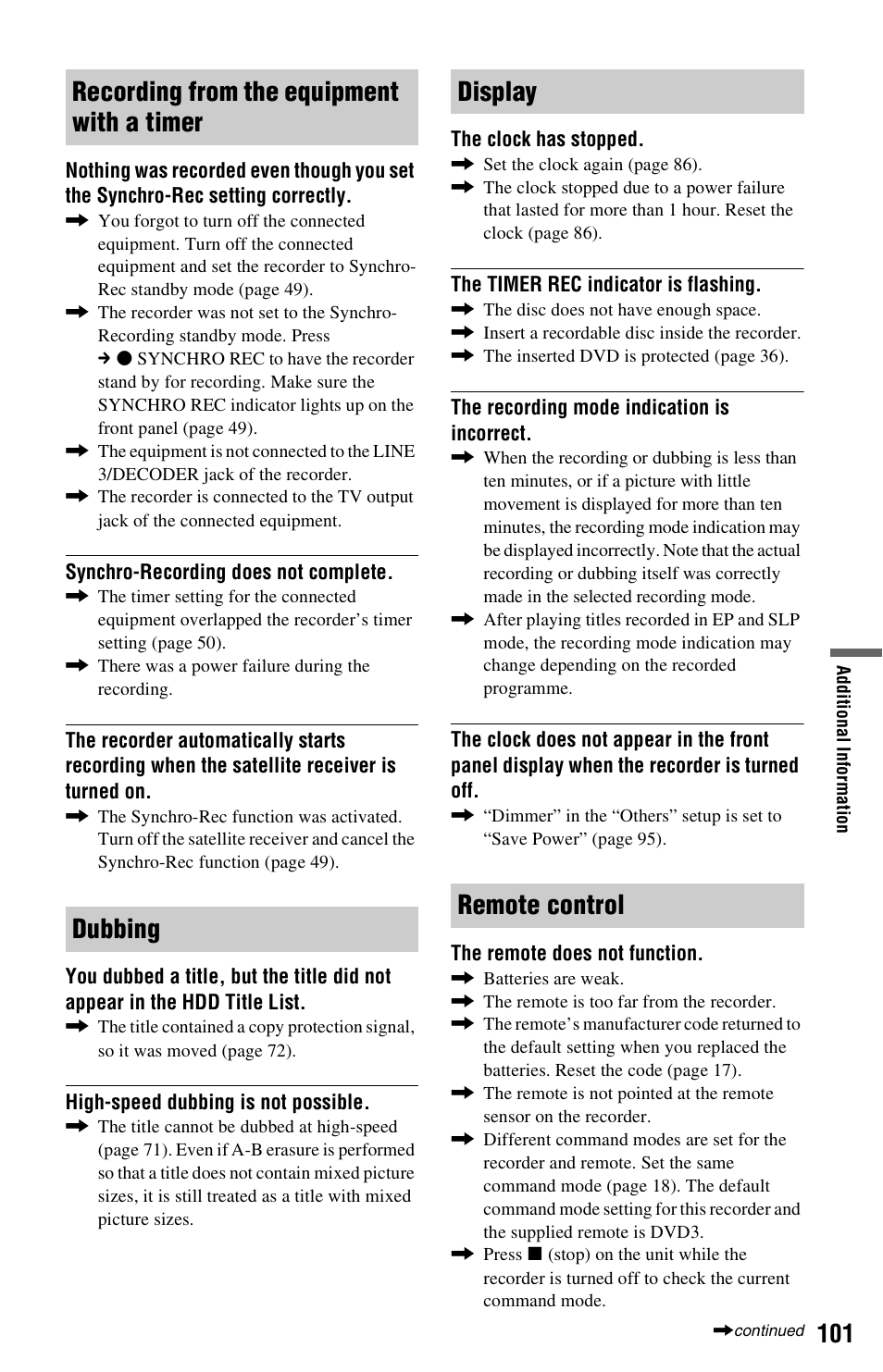 Sony VIDEO Plus RDR-HX720 User Manual | Page 101 / 116