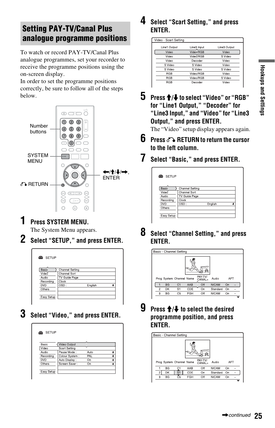 Sony VIDEO Plus RDR-HX720 User Manual | Page 25 / 116