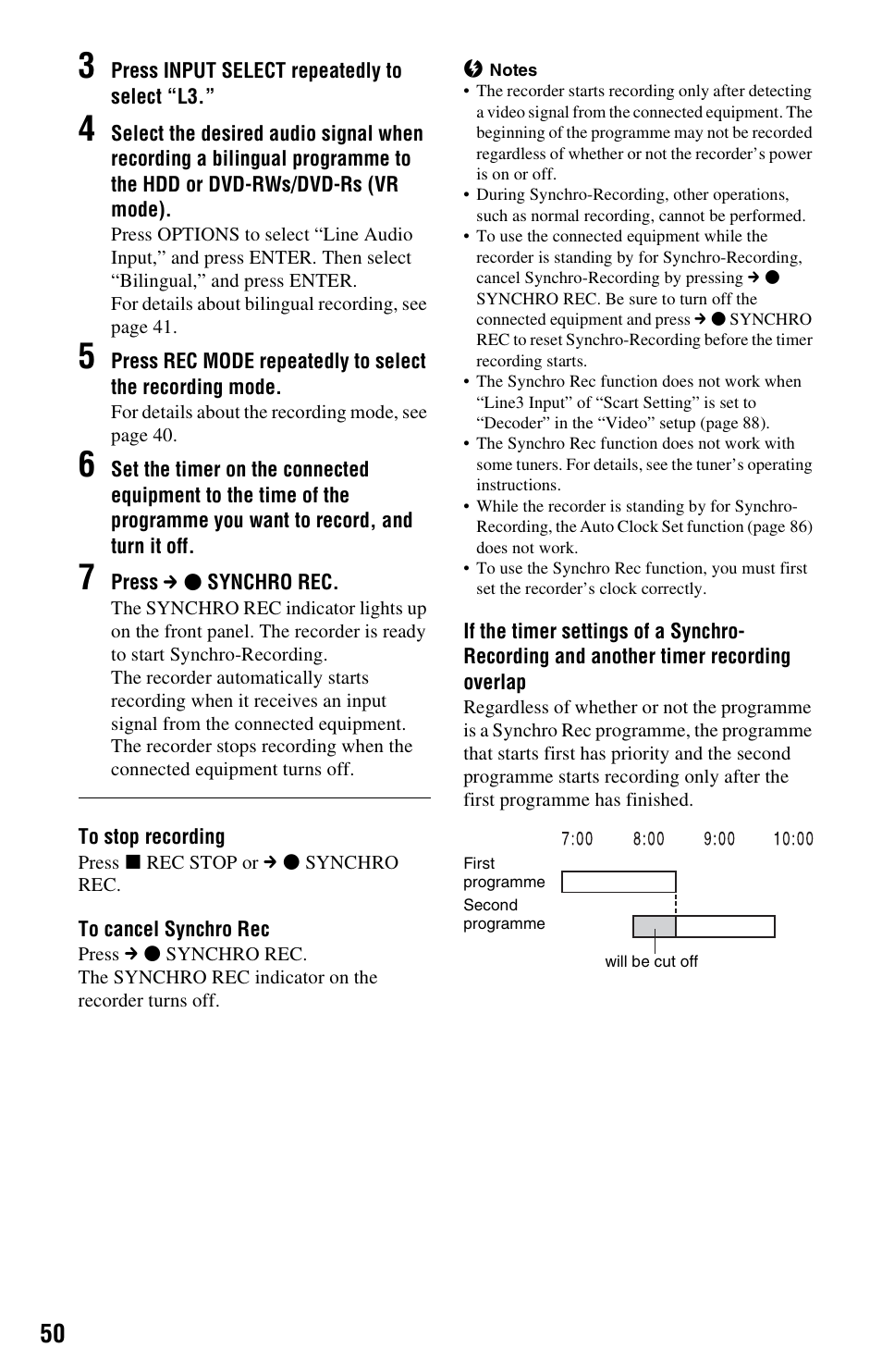 Sony VIDEO Plus RDR-HX720 User Manual | Page 50 / 116