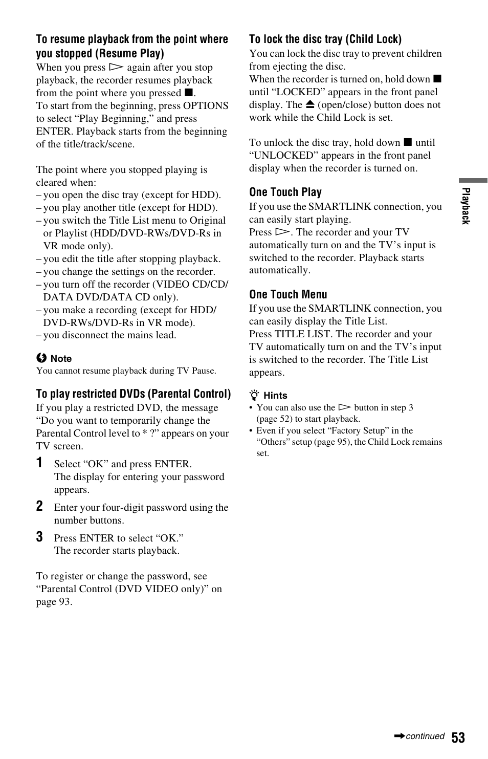 Sony VIDEO Plus RDR-HX720 User Manual | Page 53 / 116