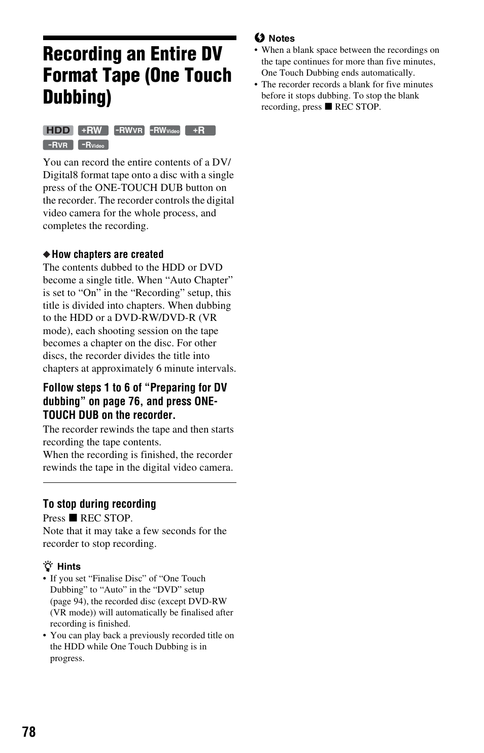 Sony VIDEO Plus RDR-HX720 User Manual | Page 78 / 116