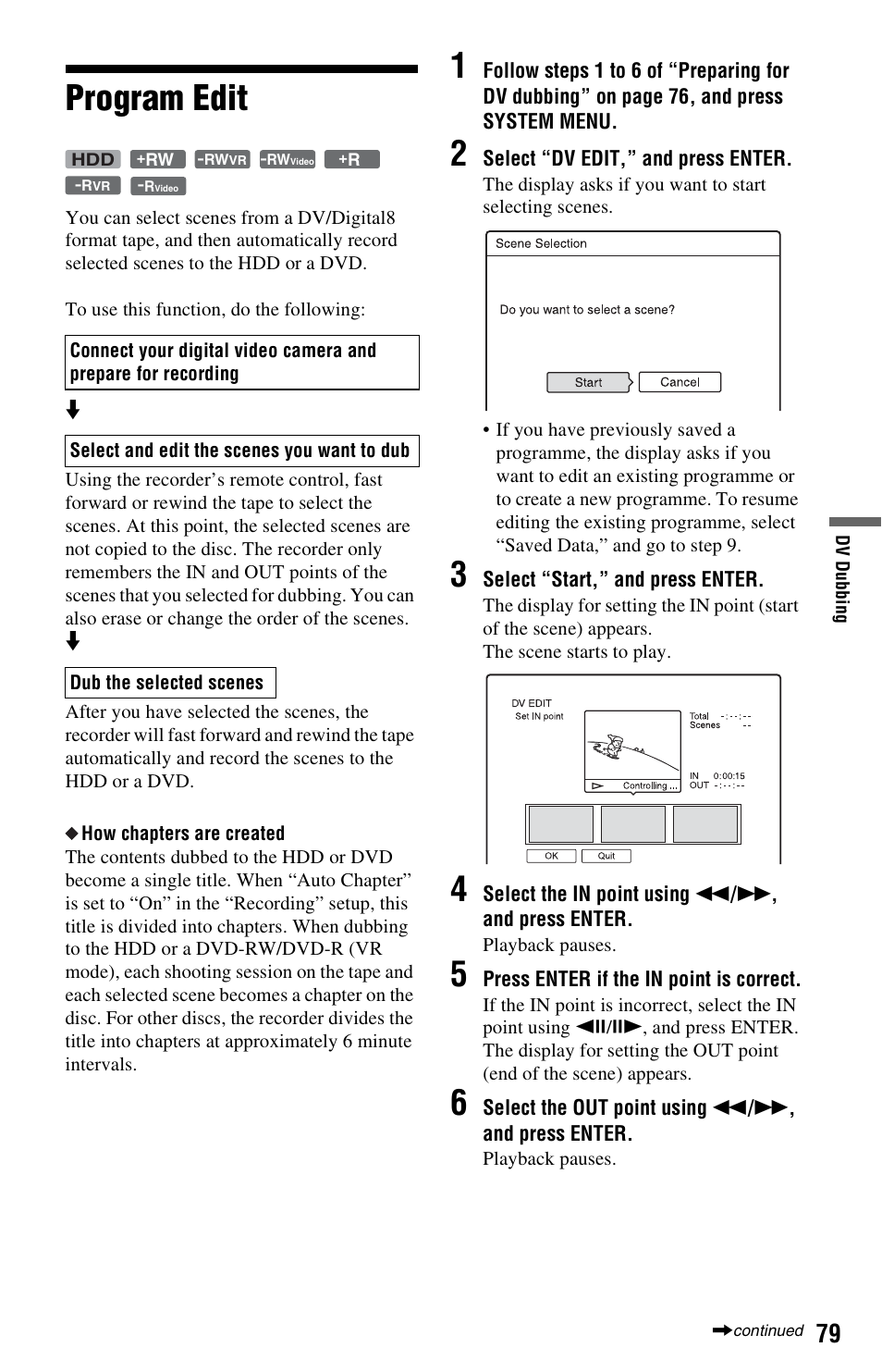 Program edit | Sony VIDEO Plus RDR-HX720 User Manual | Page 79 / 116