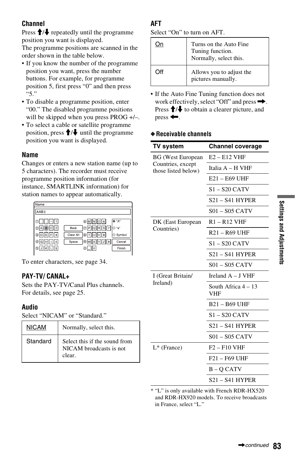 Sony VIDEO Plus RDR-HX720 User Manual | Page 83 / 116