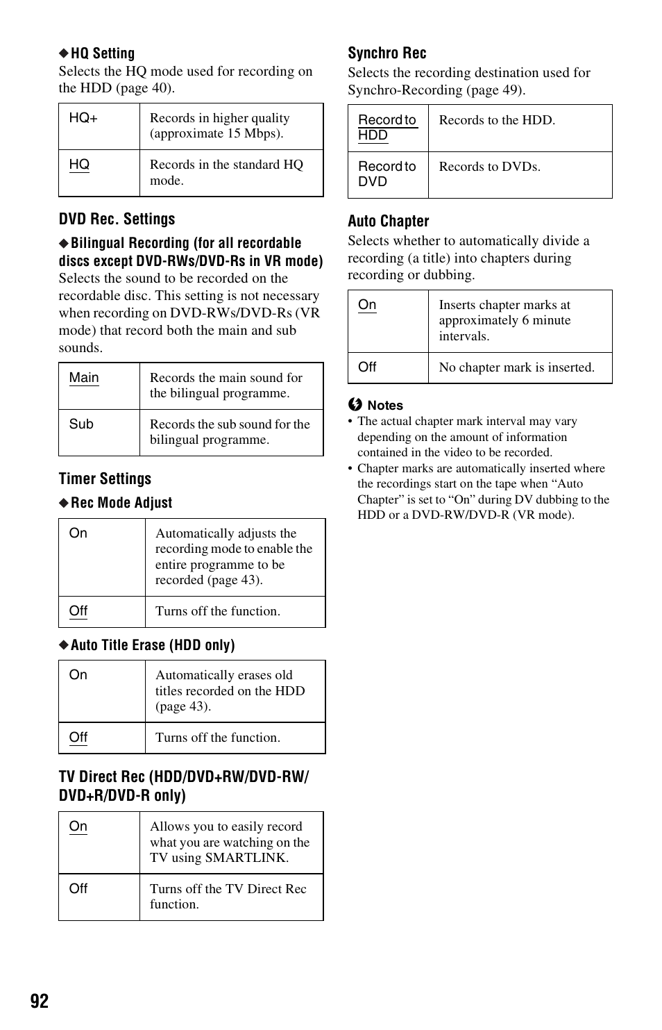 Sony VIDEO Plus RDR-HX720 User Manual | Page 92 / 116