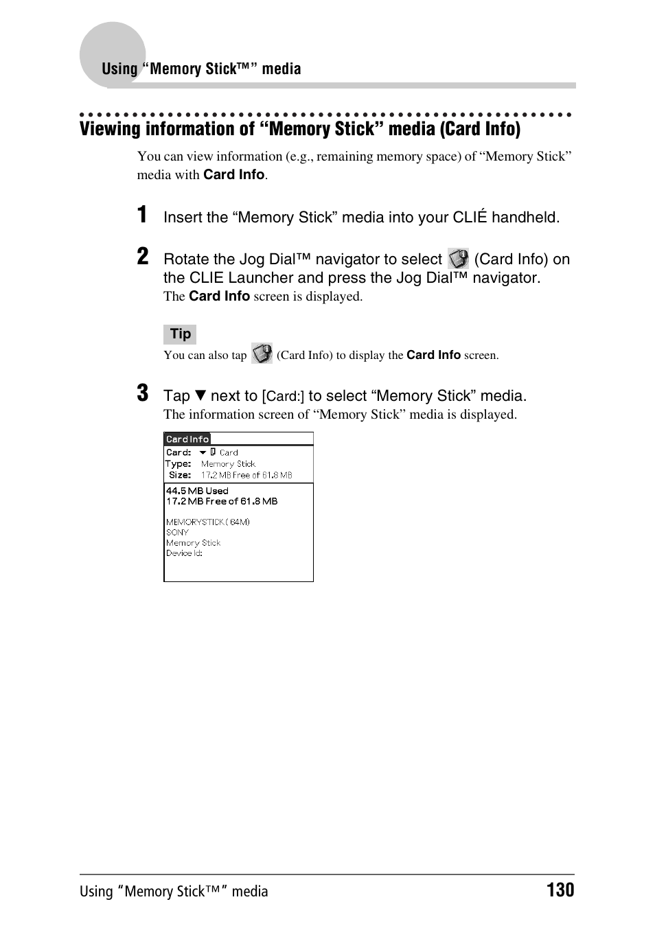 Sony CLIE PEG-TJ35 User Manual | Page 130 / 190