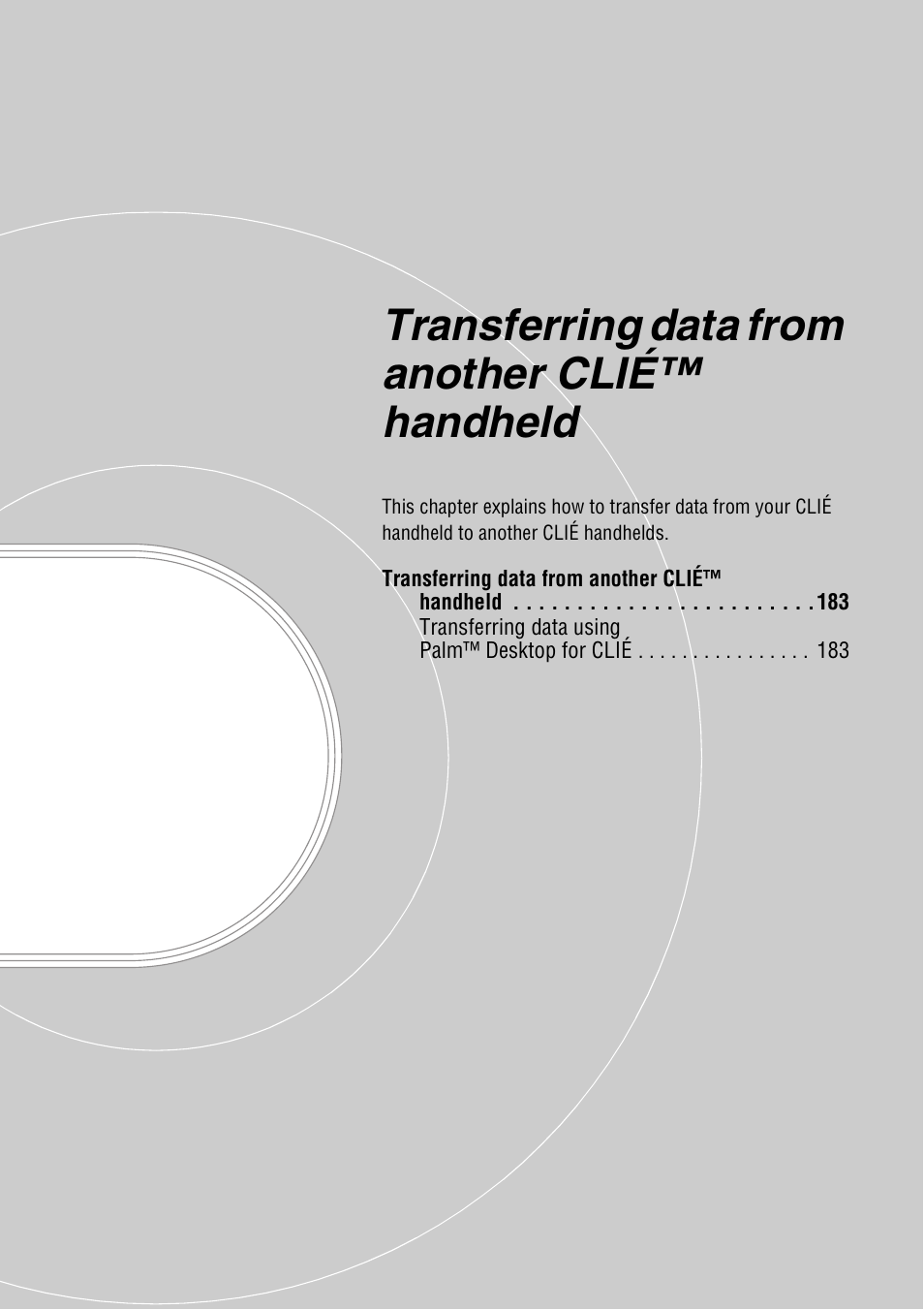 Transferring data from another clié™ handheld | Sony CLIE PEG-TJ35 User Manual | Page 182 / 190