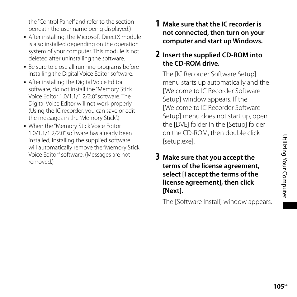 Sony IC RECORDER ICD-SX750 User Manual | Page 105 / 136