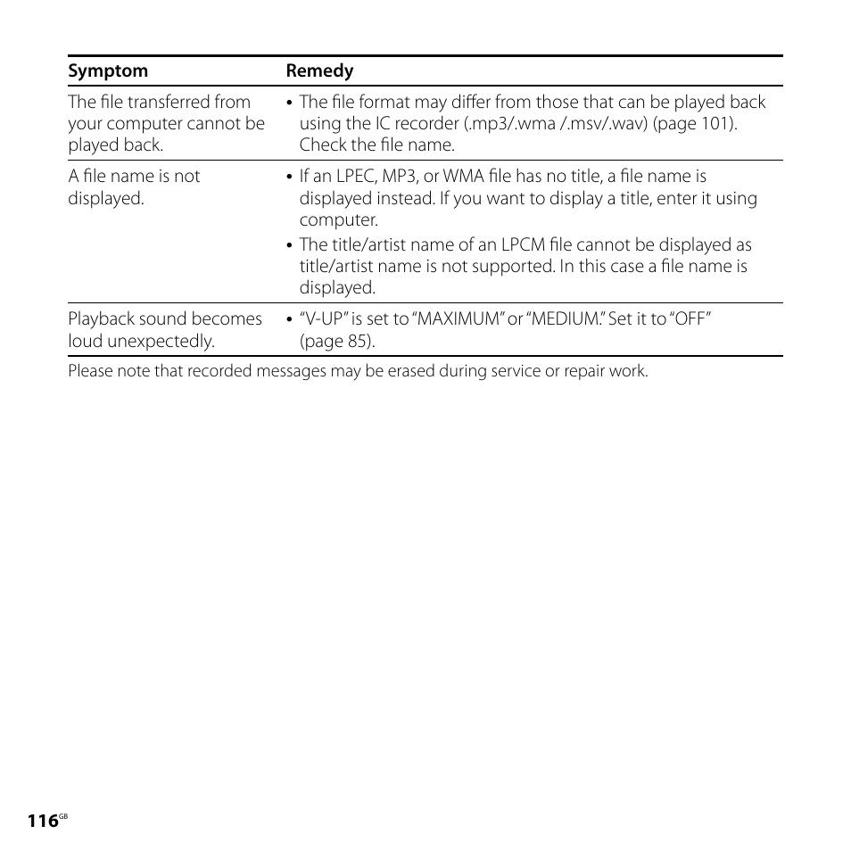 Sony IC RECORDER ICD-SX750 User Manual | Page 116 / 136