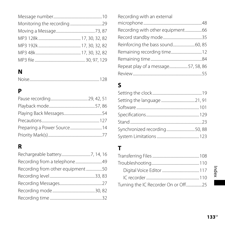 Sony IC RECORDER ICD-SX750 User Manual | Page 133 / 136