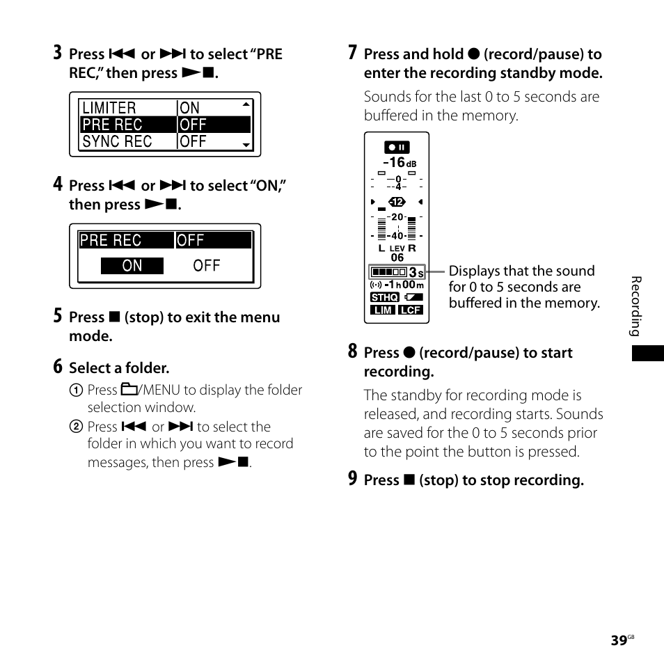 Sony IC RECORDER ICD-SX750 User Manual | Page 39 / 136