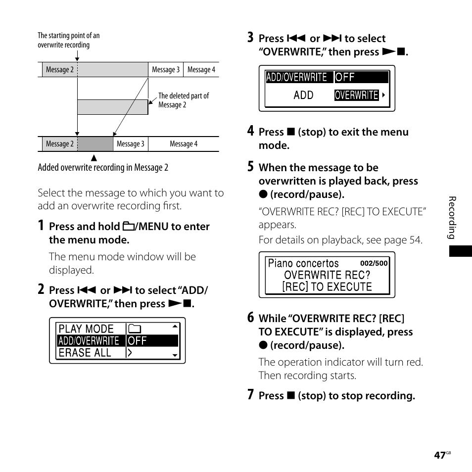 Sony IC RECORDER ICD-SX750 User Manual | Page 47 / 136