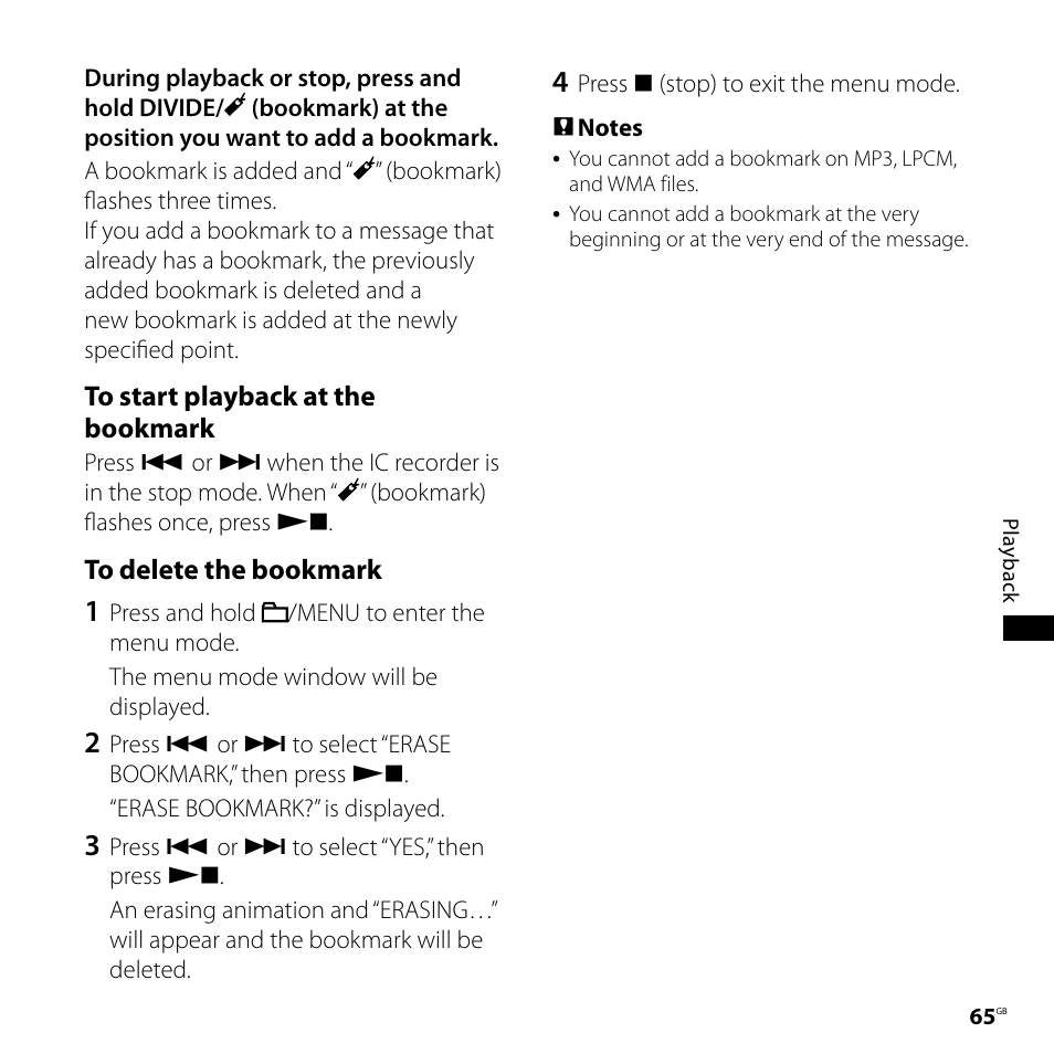 Sony IC RECORDER ICD-SX750 User Manual | Page 65 / 136