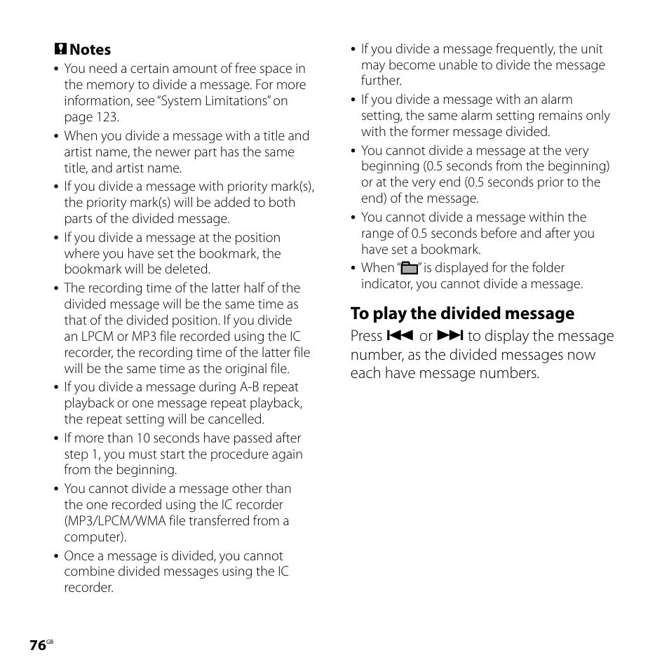 Sony IC RECORDER ICD-SX750 User Manual | Page 76 / 136