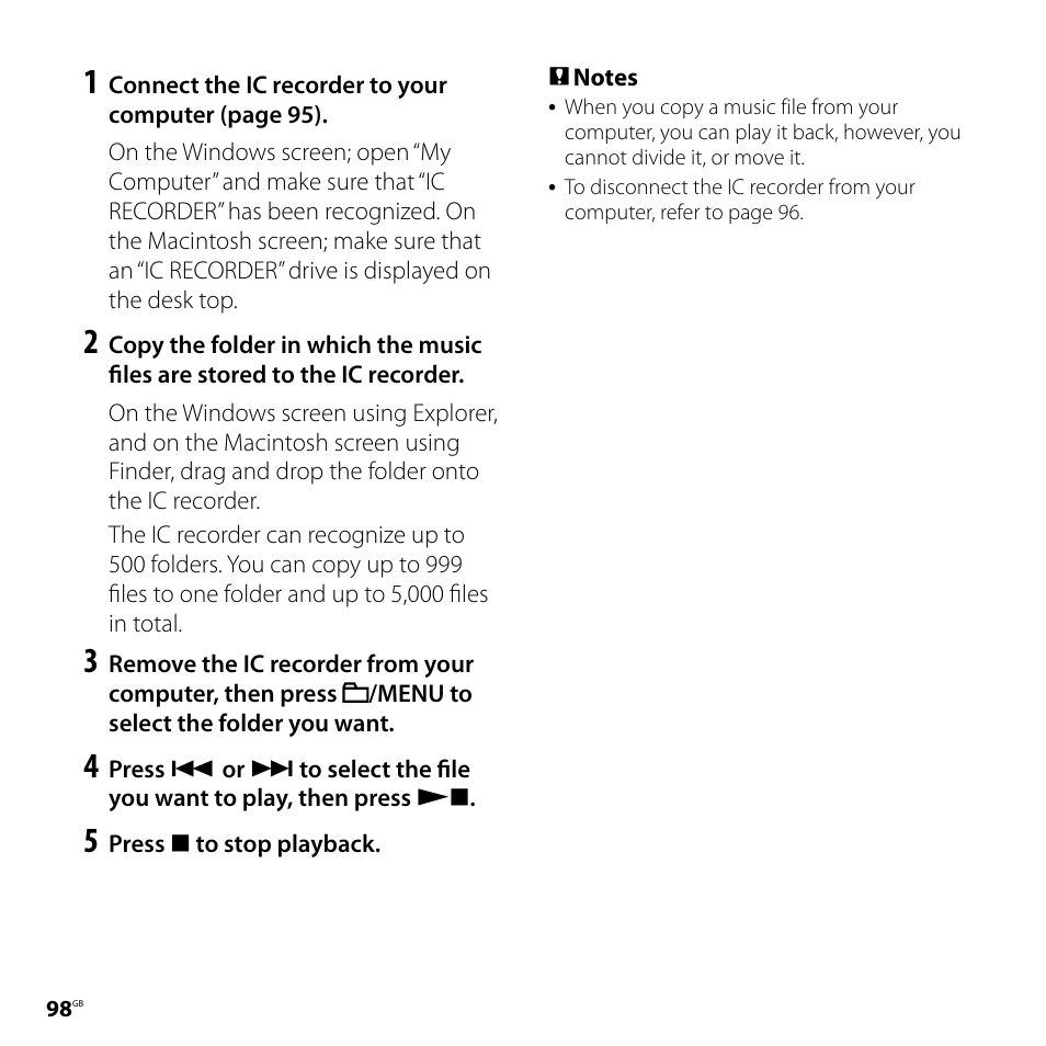 Sony IC RECORDER ICD-SX750 User Manual | Page 98 / 136