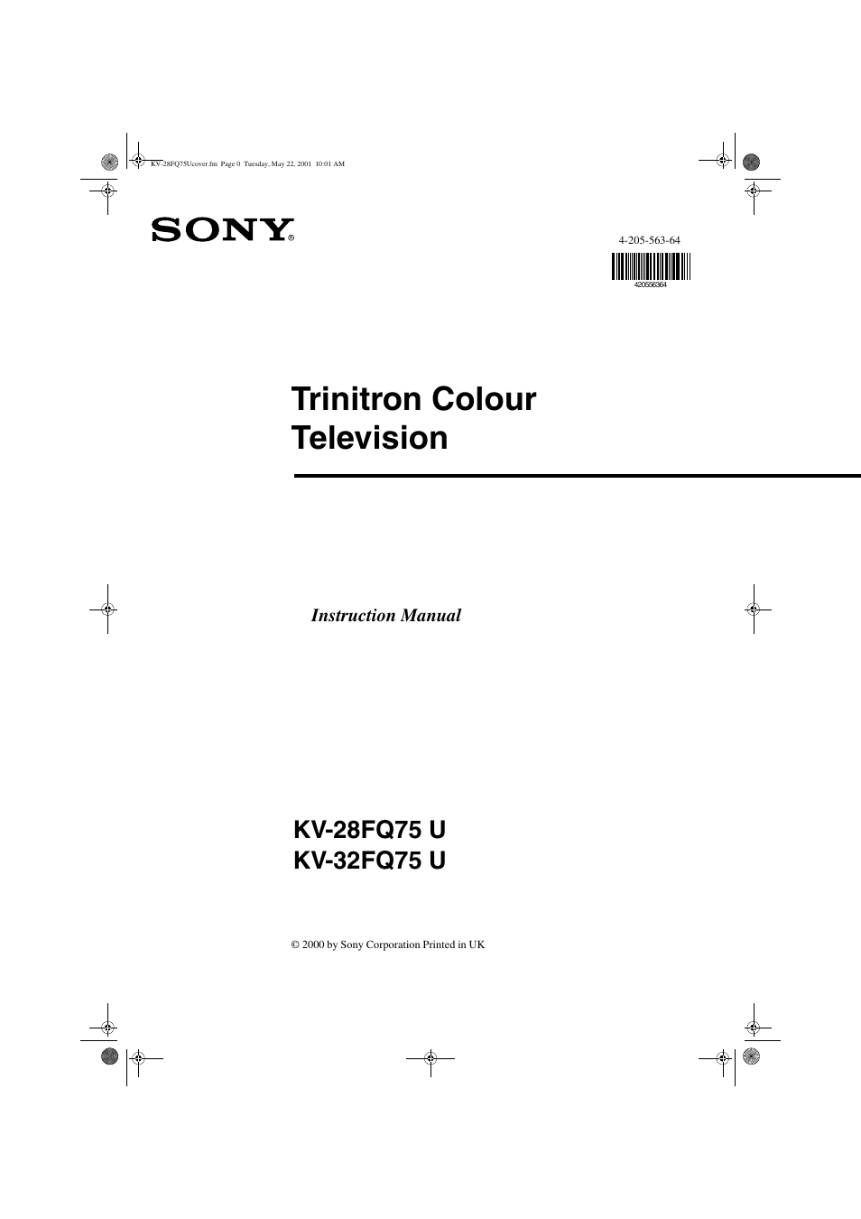 Sony FD Trinitron KV-32FQ75 U User Manual | 30 pages