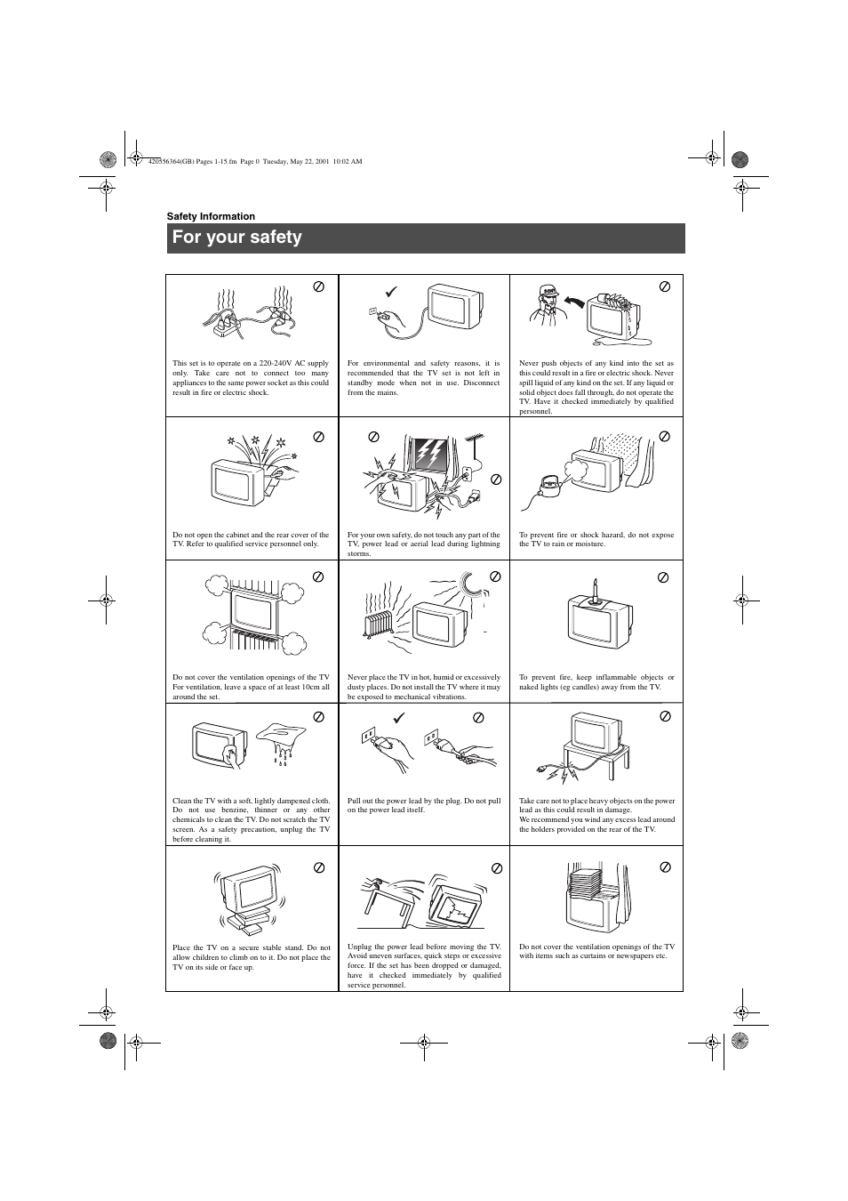For your safety | Sony FD Trinitron KV-32FQ75 U User Manual | Page 4 / 30