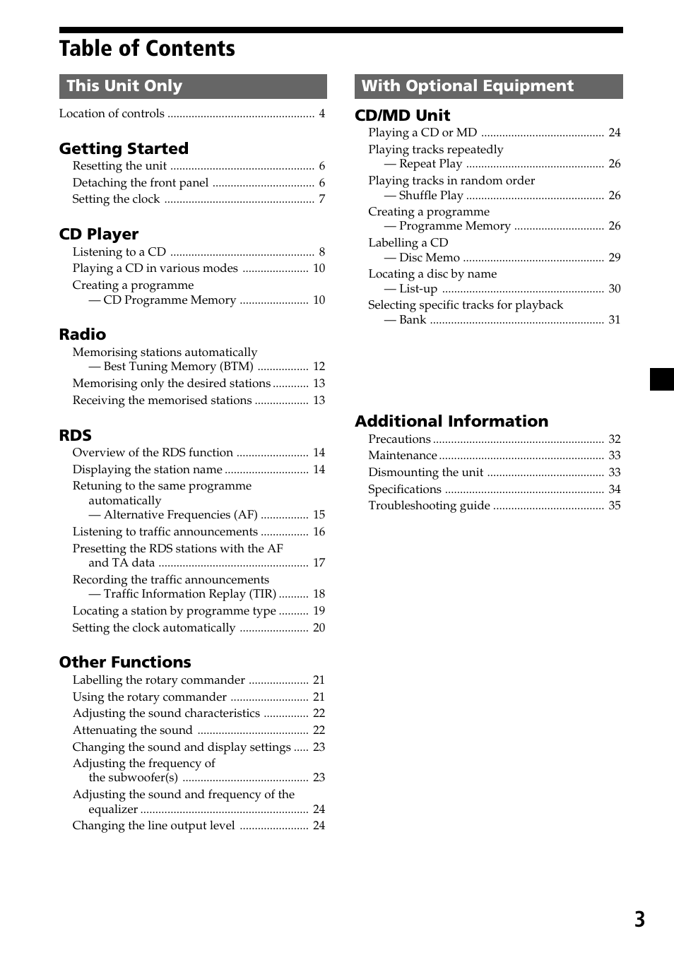 Sony CDX-C7850R User Manual | Page 3 / 144