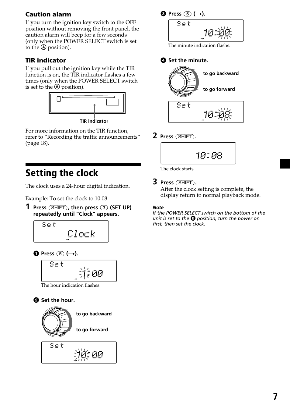 Setting the clock | Sony CDX-C7850R User Manual | Page 7 / 144