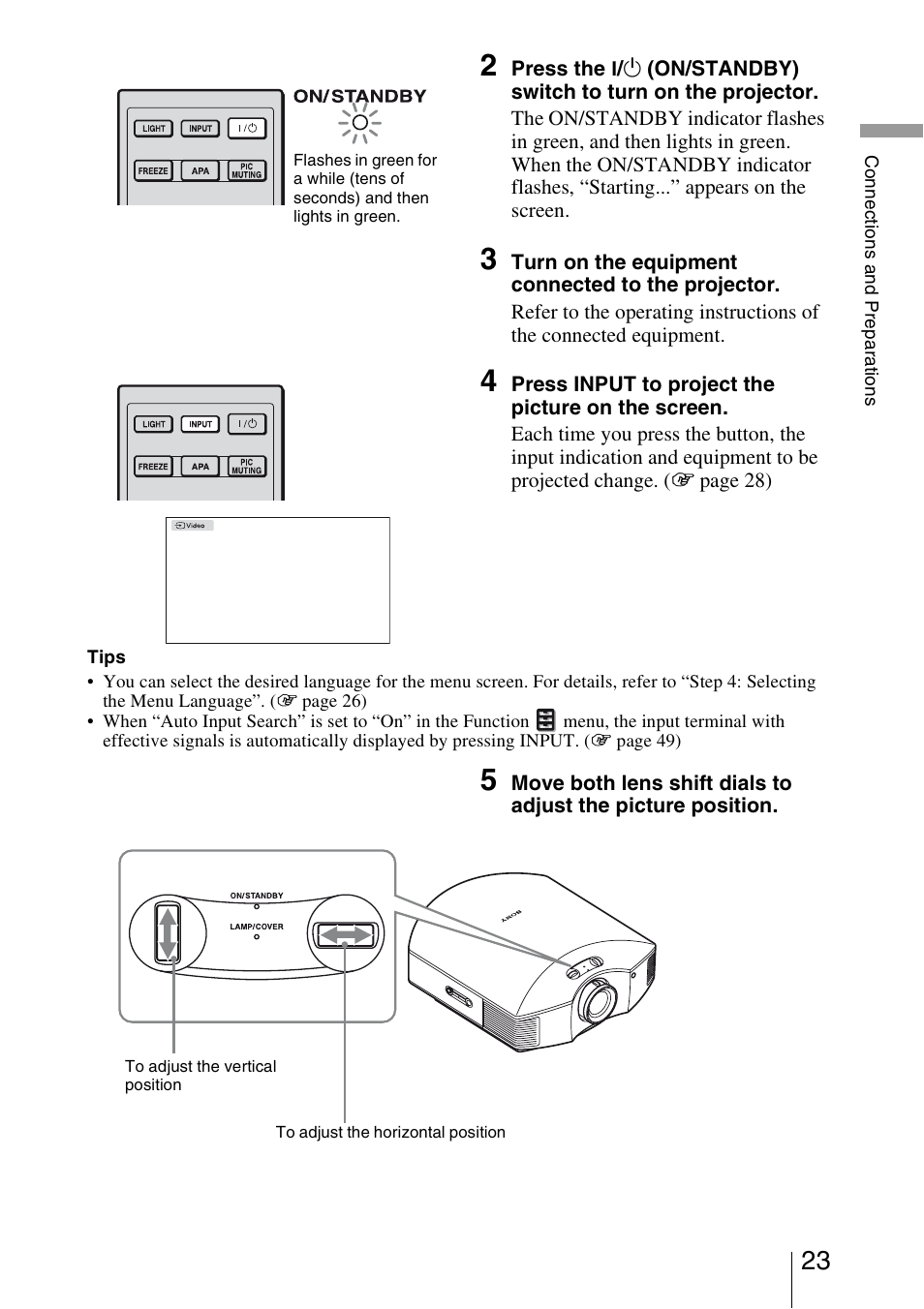 Sony BRAVIA VPL-HW10 User Manual | Page 23 / 80