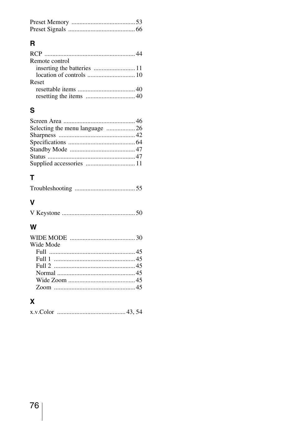 Sony BRAVIA VPL-HW10 User Manual | Page 76 / 80