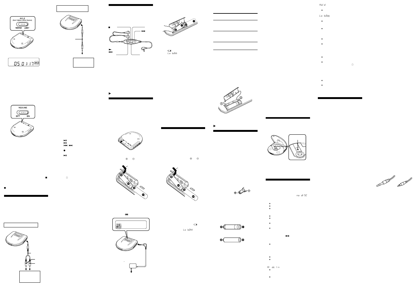 Sony CD Walkman D-E551 User Manual | Page 2 / 2