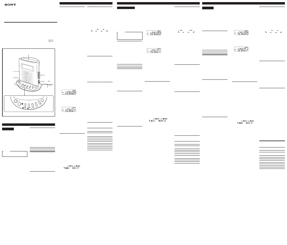 Sony ICF-C713L User Manual | 2 pages