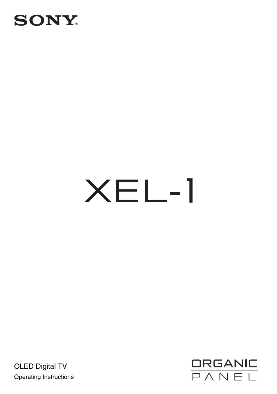 Sony XEL-1 User Manual | 52 pages