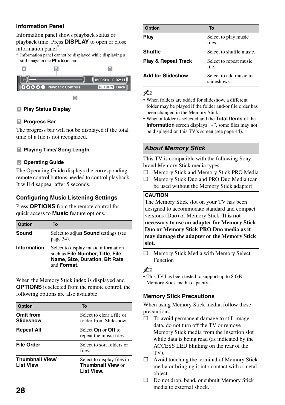 About memory stick | Sony XEL-1 User Manual | Page 28 / 52