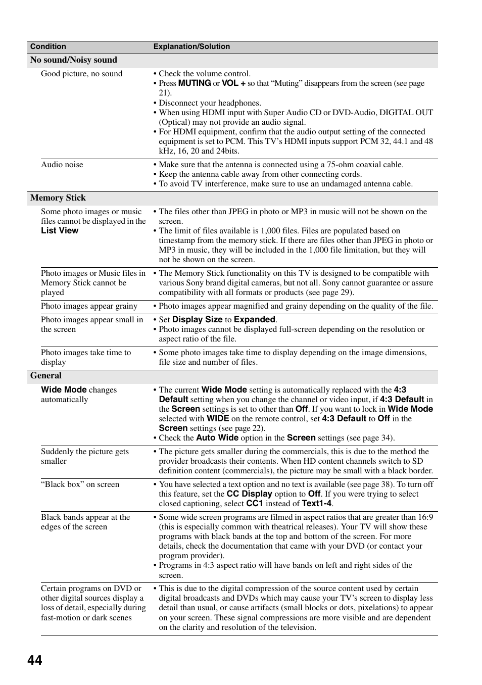Sony XEL-1 User Manual | Page 44 / 52