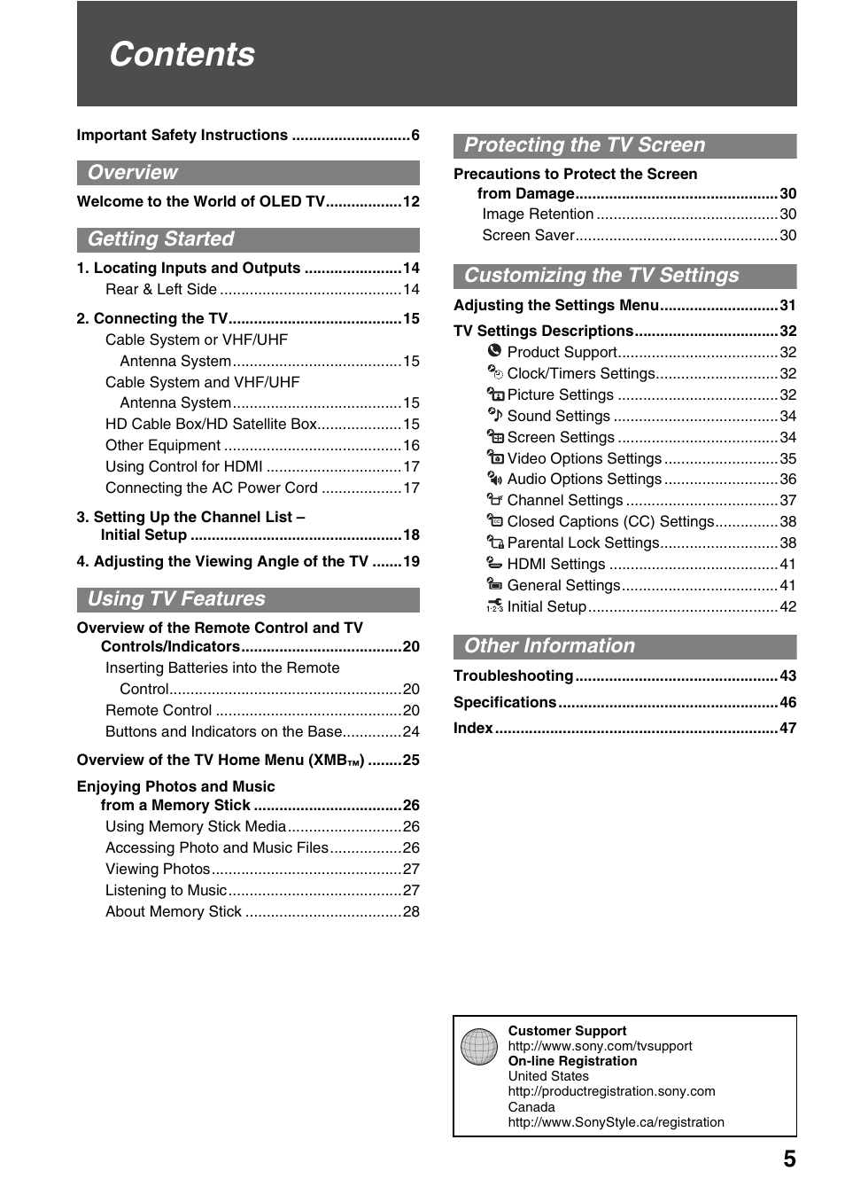 Sony XEL-1 User Manual | Page 5 / 52