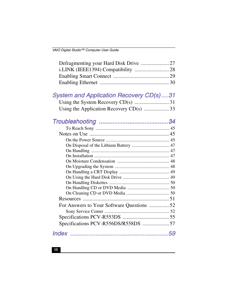 Sony PCV-R556DS User Manual | Page 10 / 62