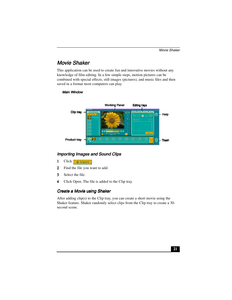 Movie shaker | Sony PCV-R556DS User Manual | Page 21 / 62