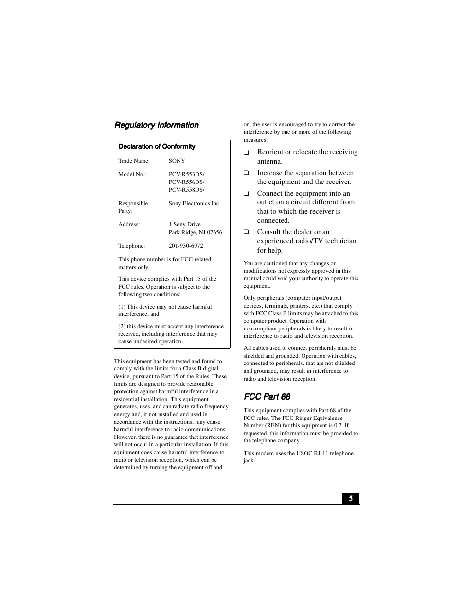 Sony PCV-R556DS User Manual | Page 5 / 62