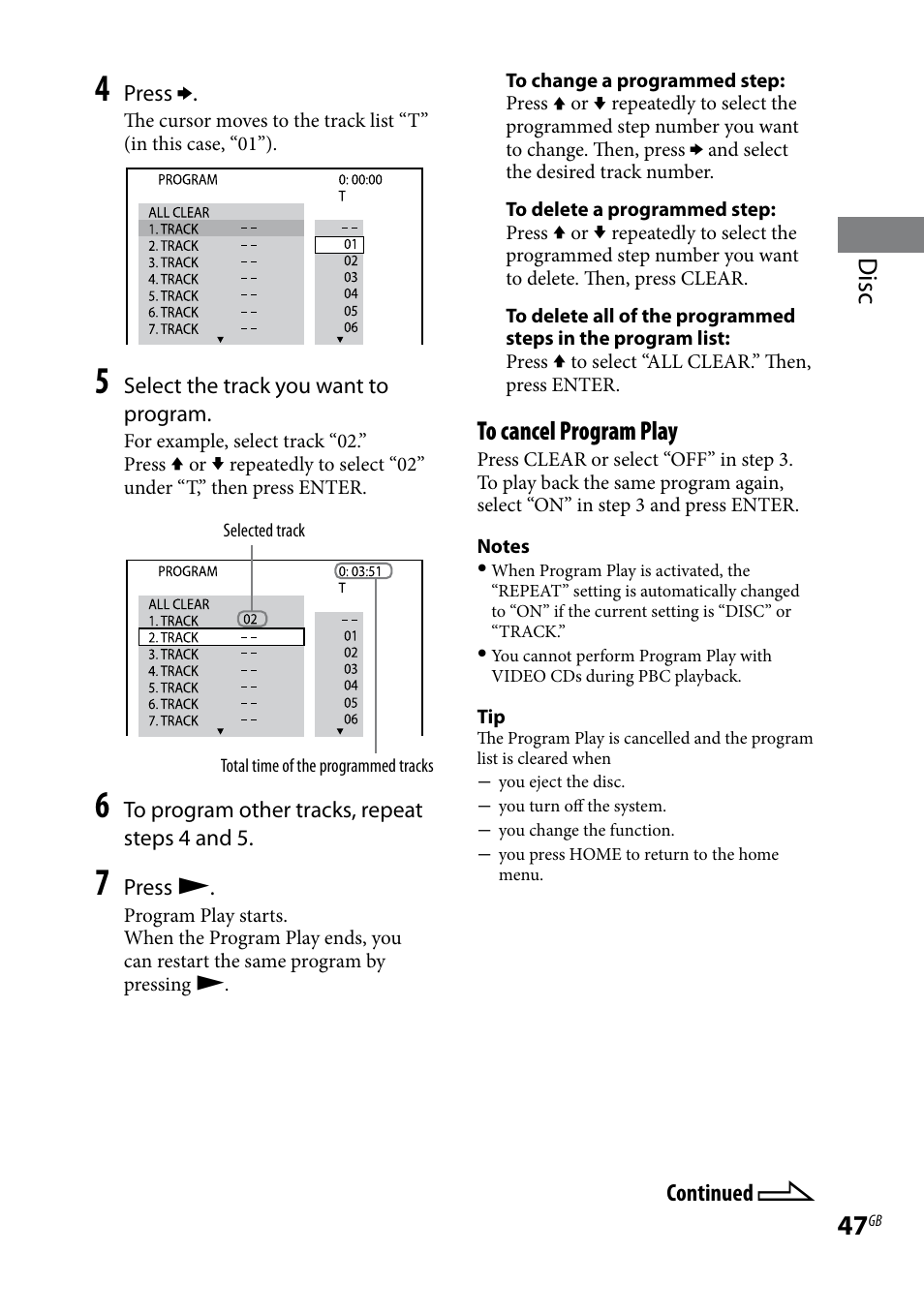 Disc | Sony WHG-SLK1I User Manual | Page 47 / 127