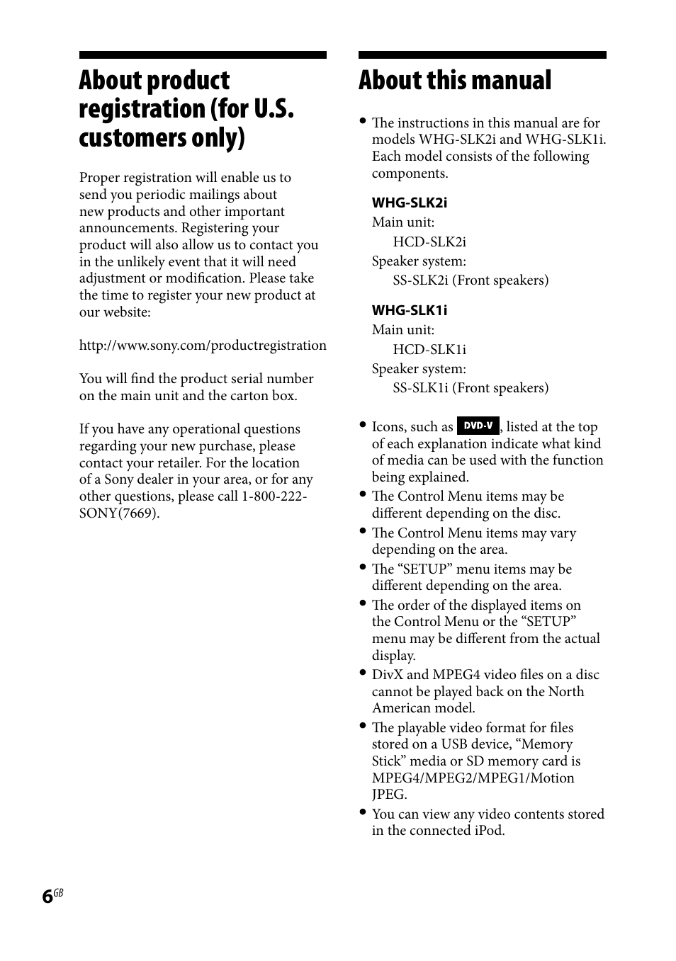 About this manual | Sony WHG-SLK1I User Manual | Page 6 / 127