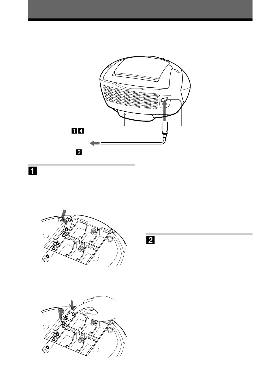 Setting up, Choosing the power sources | Sony CFD-E75L User Manual | Page 24 / 64