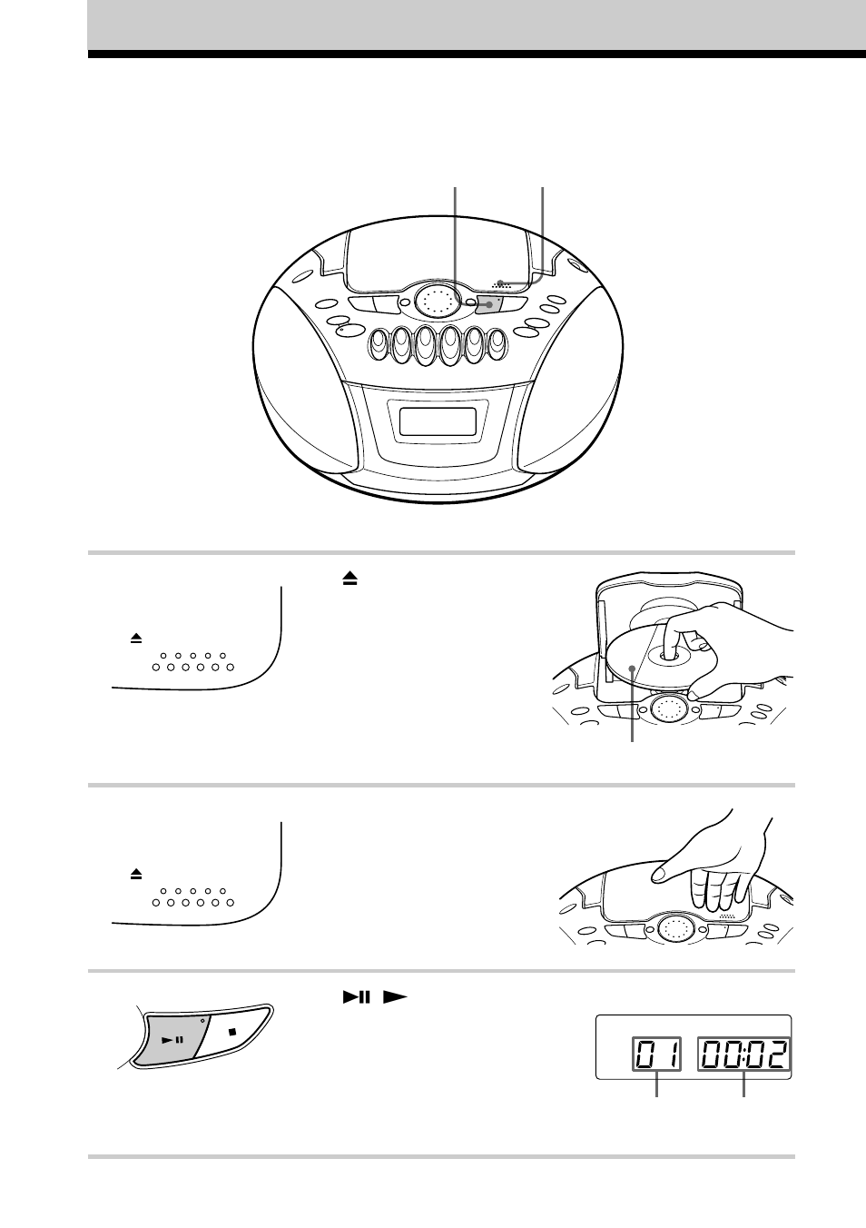 Basic operations, Playing a cd | Sony CFD-E75L User Manual | Page 4 / 64