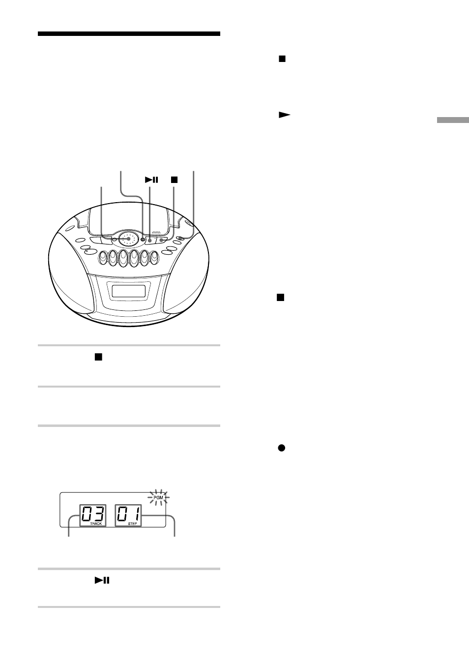 Creación de su propio programa, Reproducción programada) | Sony CFD-E75L User Manual | Page 47 / 64