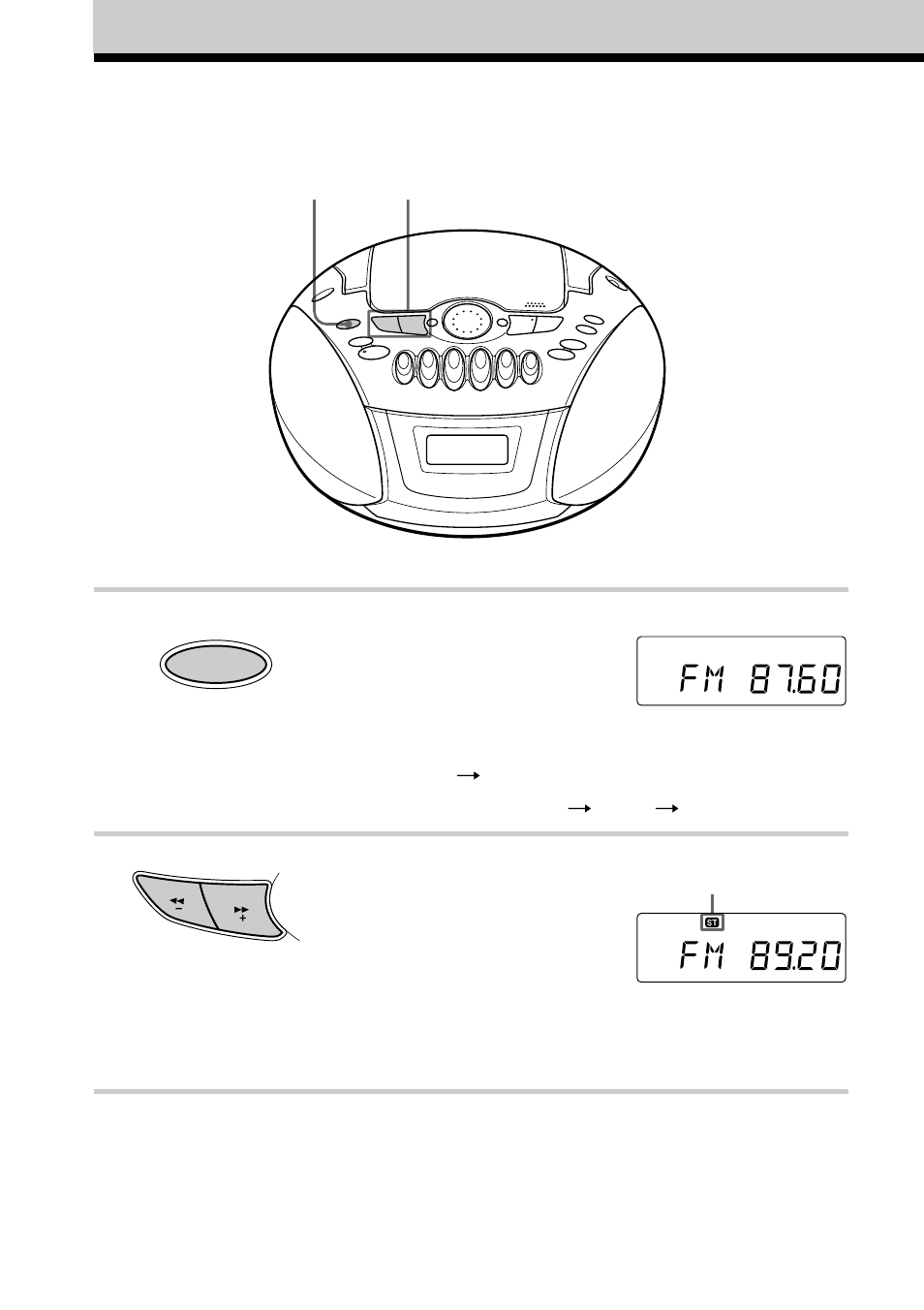 Listening to the radio | Sony CFD-E75L User Manual | Page 6 / 64